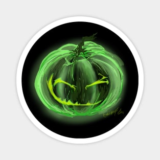 Green Ghost Jack O Lantern Magnet